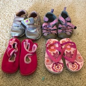 Set of 4 pairs toddlers girls shoes size 5